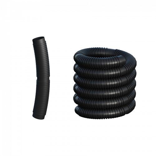 xRúra flexibilná 1m čierny plast